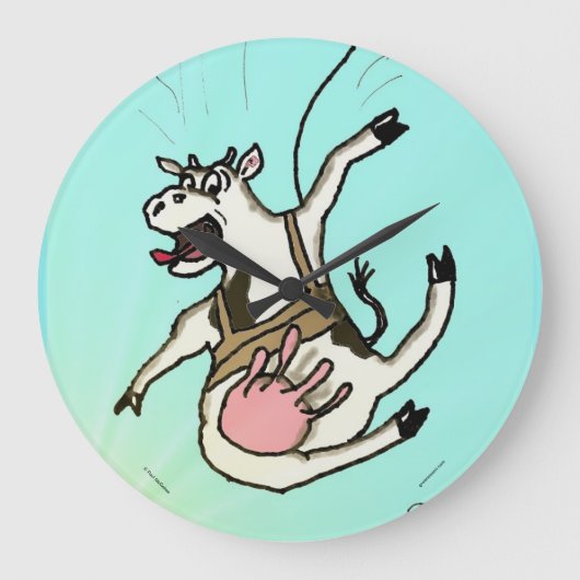 Groen Weenii "COWABUNGEE!" Wandklok (Voorkant)
