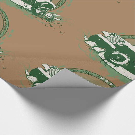 Groen wegvoertuig cadeaupapier (Hoek)