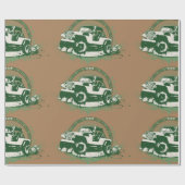 Groen wegvoertuig cadeaupapier (Vlak)