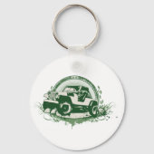 Groen wegvoertuig sleutelhanger (Voorkant)