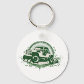 Groen wegvoertuig sleutelhanger (Achterkant)