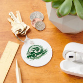 Groen wegvoertuig sleutelhanger