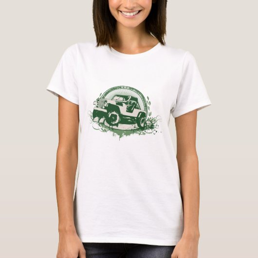 Groen wegvoertuig t-shirt (Voorkant)