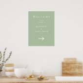 Groen Welkom bij Wedding Sign Poster (Keuken)