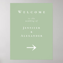 Groen Welkom bij Wedding Sign Poster