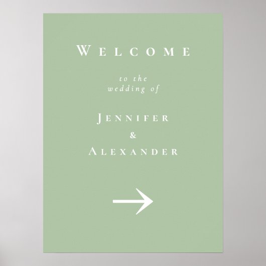Groen Welkom bij Wedding Sign Poster (Voorkant)