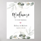 Groen Welkom Trouwkaart Poster (Voorkant)