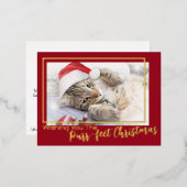 Groen Wens je de Gesponnen-perfecte kerst 2 foto Folie Feestdagen Briefkaart (Voorkant / Achterkant)