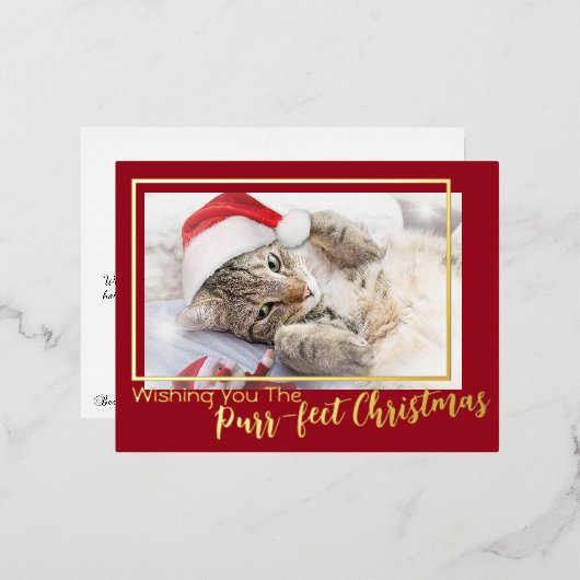 Groen Wens je de Gesponnen-perfecte kerst 2 foto Folie Feestdagen Briefkaart (Voorkant / Achterkant)