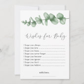 Groen Wensen voor Baby shower Kaart (Voorkant)