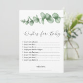 Groen Wensen voor Baby shower Kaart (Staand voorkant)