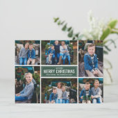 Groen Wenskaart | van Kerstmis van de Collage van Feestdagenkaart (Staand voorkant)