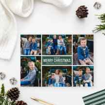 Groen Wenskaart | van Kerstmis van de Collage van