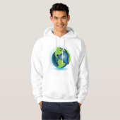Groen Wereldbol Hoodie (Voorkant volledig)