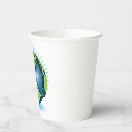 Groen Wereldbol Papieren Bekers (Links)