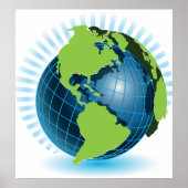 Groen Wereldbol Poster (Voorkant)