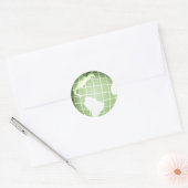 Groen Wereldbol Ronde Sticker (Envelop)