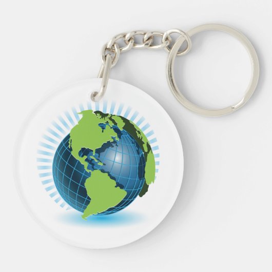 Groen Wereldbol Sleutelhanger (Achterkant)