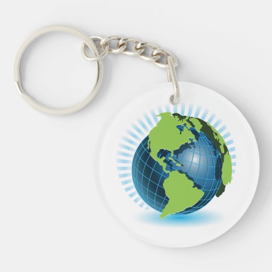 Groen Wereldbol Sleutelhanger (Voorkant)