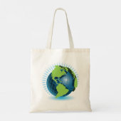 Groen Wereldbol Tote Bag (Achterkant)