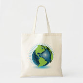 Groen Wereldbol Tote Bag (Voorkant)