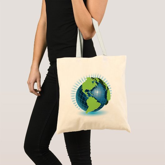 Groen Wereldbol Tote Bag