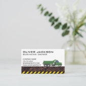 Groen werk vrachtwagen bouw | vuil visitekaartje (Staand voorkant)