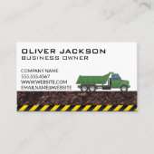 Groen werk vrachtwagen bouw | vuil visitekaartje (Voorkant)