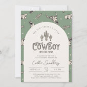 Groen Western Baby shower Uitnodiging (Voorkant)
