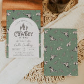 Groen Western Baby shower Uitnodiging
