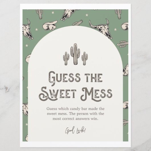 Groen Western Raad de Sweet Mess Douchebord (Voorkant)