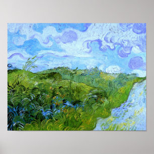 Groen Wheat Fields Van Gogh Fine Art. Poster
