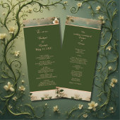 Groen Whimsical Middeleeuws Bos Wedding programma Programmakaart
