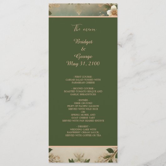 Groen Whimsical Middeleeuws Bos Wedding programma Programmakaart (Voorkant)