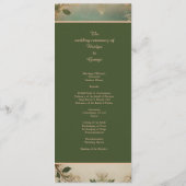 Groen Whimsical Middeleeuws Bos Wedding programma Programmakaart (Achterkant)