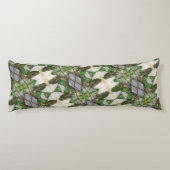 Groen / White Body Kussen w / Achtertuin Vogel (Achterkant)