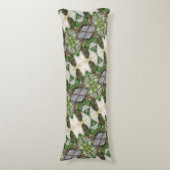 Groen / White Body Kussen w / Achtertuin Vogel (Voorkant Verticaal)