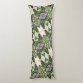 Groen / White Body Kussen w / Achtertuin Vogel (Achterkant (Verticaal))