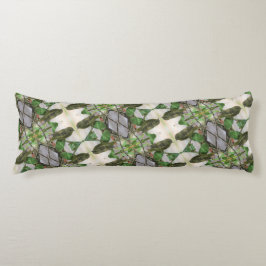 Groen / White Body Kussen w / Achtertuin Vogel