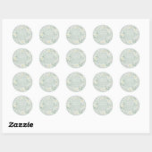 Groen + White Floral Wreate Easter Message Ronde Sticker (Vel)