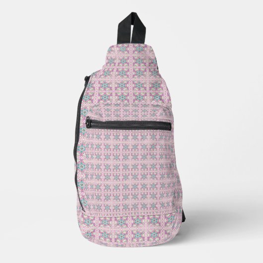 Groen wiel roze sling bag (Voorkant)
