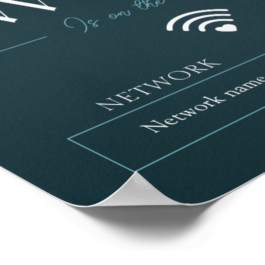 Groen WiFi-wachtwoord en netwerkteken Poster (Hoek)