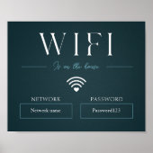 Groen WiFi-wachtwoord en netwerkteken Poster (Voorkant)
