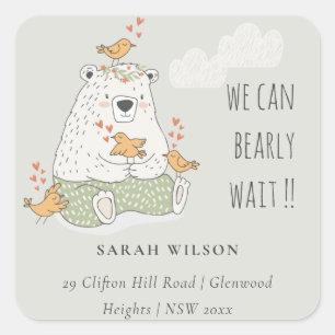 Groen wij kunnen het Adres van het Baby shower van Vierkante Sticker