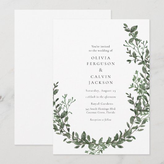 groen wijnstokken tuin bruiloft kaart (Voorkant / Achterkant)