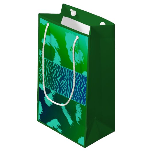 Groen Wild Dier Patroon Klein Cadeauzakje (Voorkant Gekanteld)