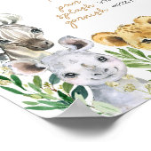 Groen Wild Een Safari Baby shower Moeder Osa Bar Poster (Hoek)