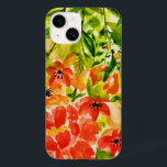 Groen Wildbloeiende koraalbloemen Waterverf Case-Mate iPhone 14 Hoesje<br><div class="desc">Een levendige en kleurrijke bloemen in volle bloei.</div>