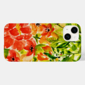 Groen Wildbloeiende koraalbloemen Waterverf Case-Mate iPhone Case (Achterkant (horizontaal))