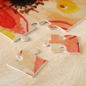 Groen Wildbloeiende koraalbloemen Waterverf Legpuzzel (Zijkant)